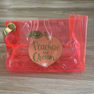 Too Faced Peaches and Cream Neon Pink Cosmetic Bag